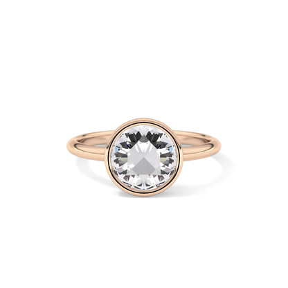 Rose Bezel Lab Grown Engagement Ring