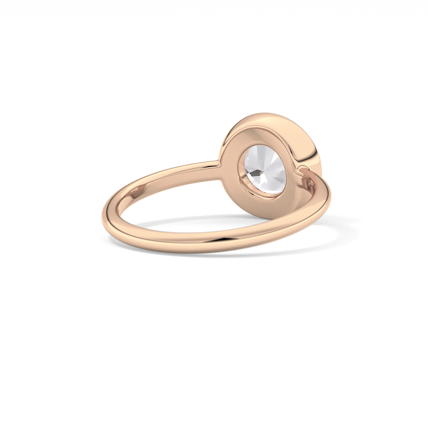 Rose Bezel Lab Grown Engagement Ring