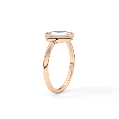 Rose Bezel Lab Grown Engagement Ring
