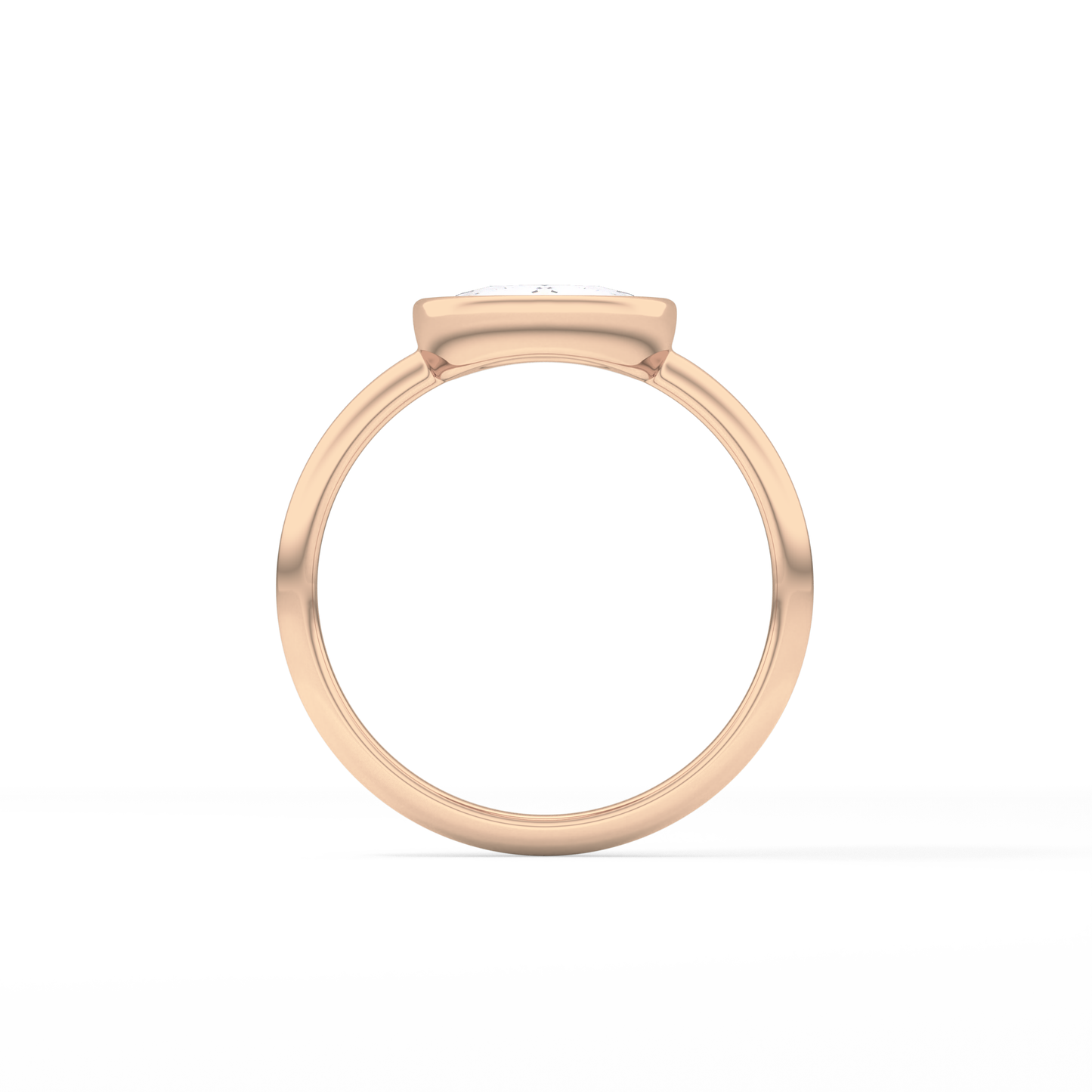 Rose Bezel Lab Grown Engagement Ring