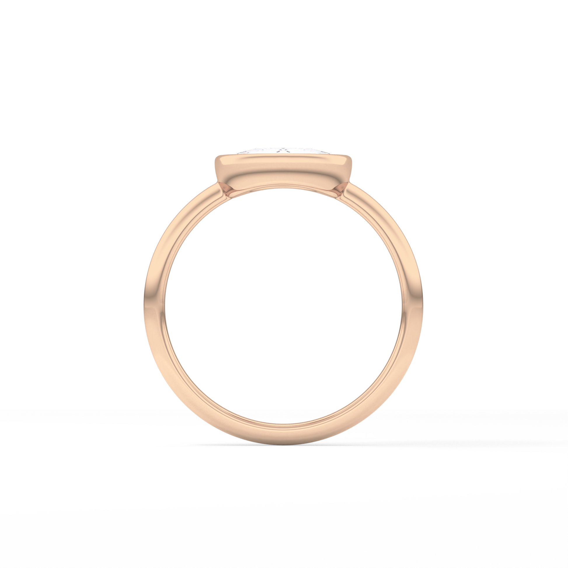 Rose Bezel Lab Grown Engagement Ring