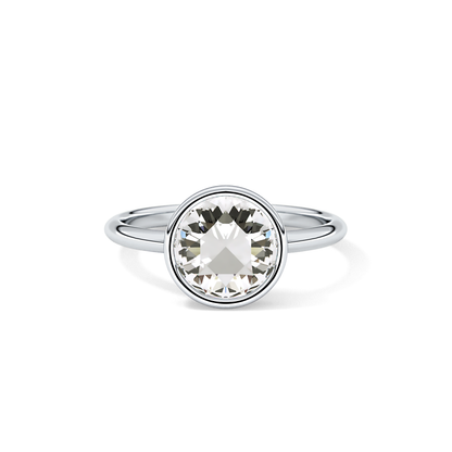 Rose Bezel Lab Grown Engagement Ring
