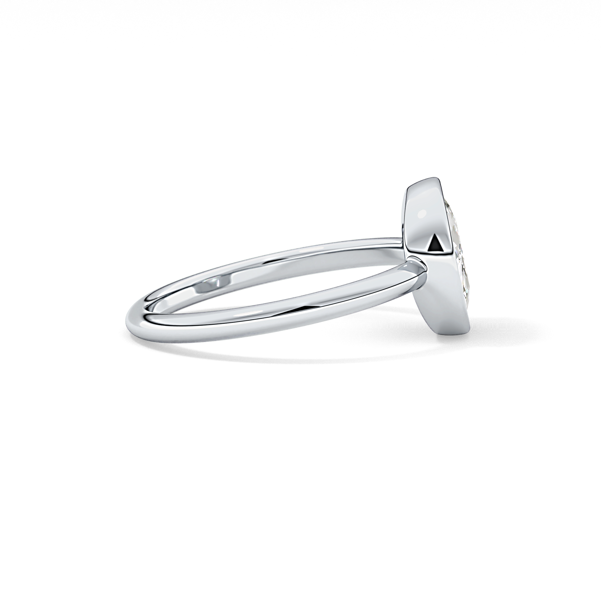 Rose Bezel Lab Grown Engagement Ring