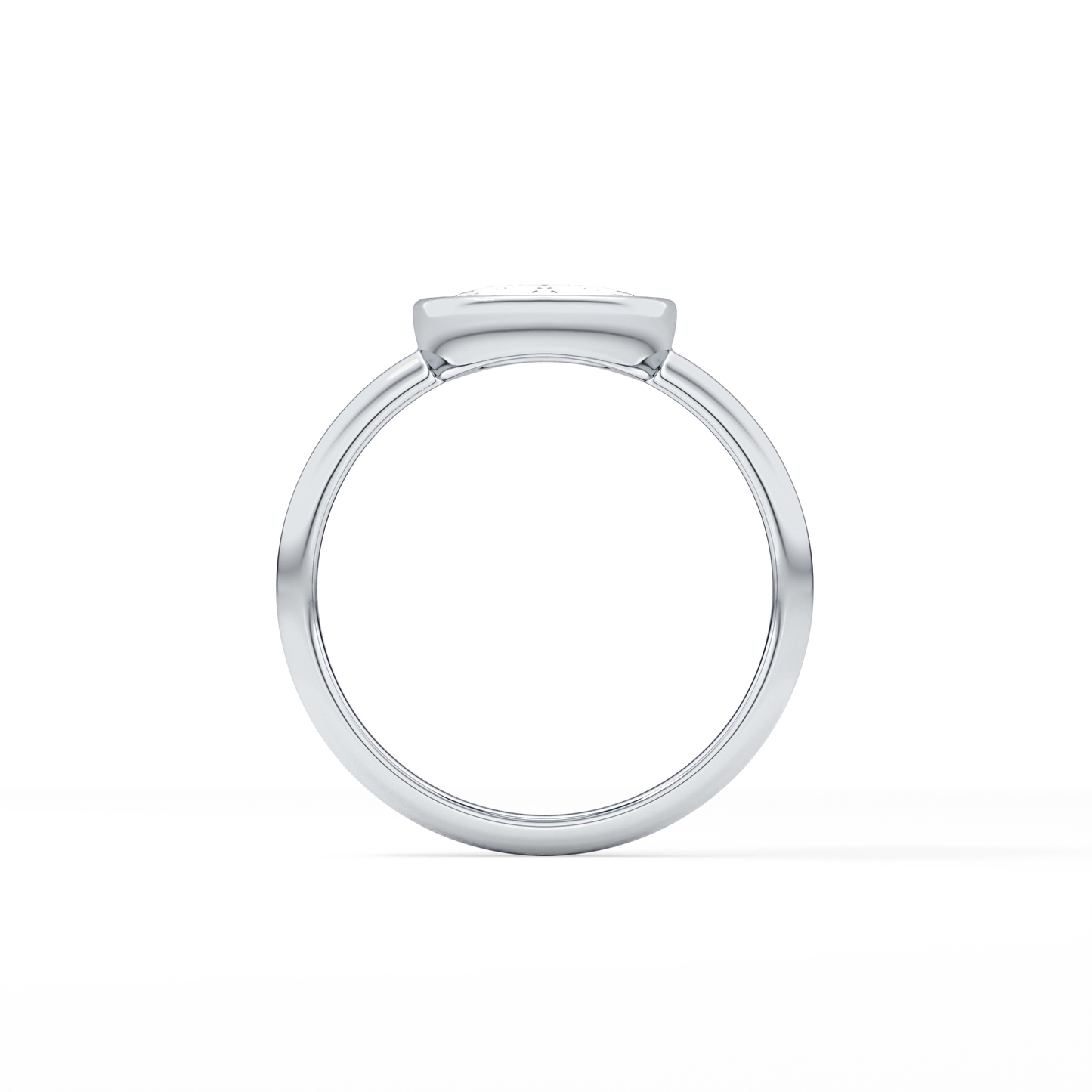 Rose Bezel Lab Grown Engagement Ring