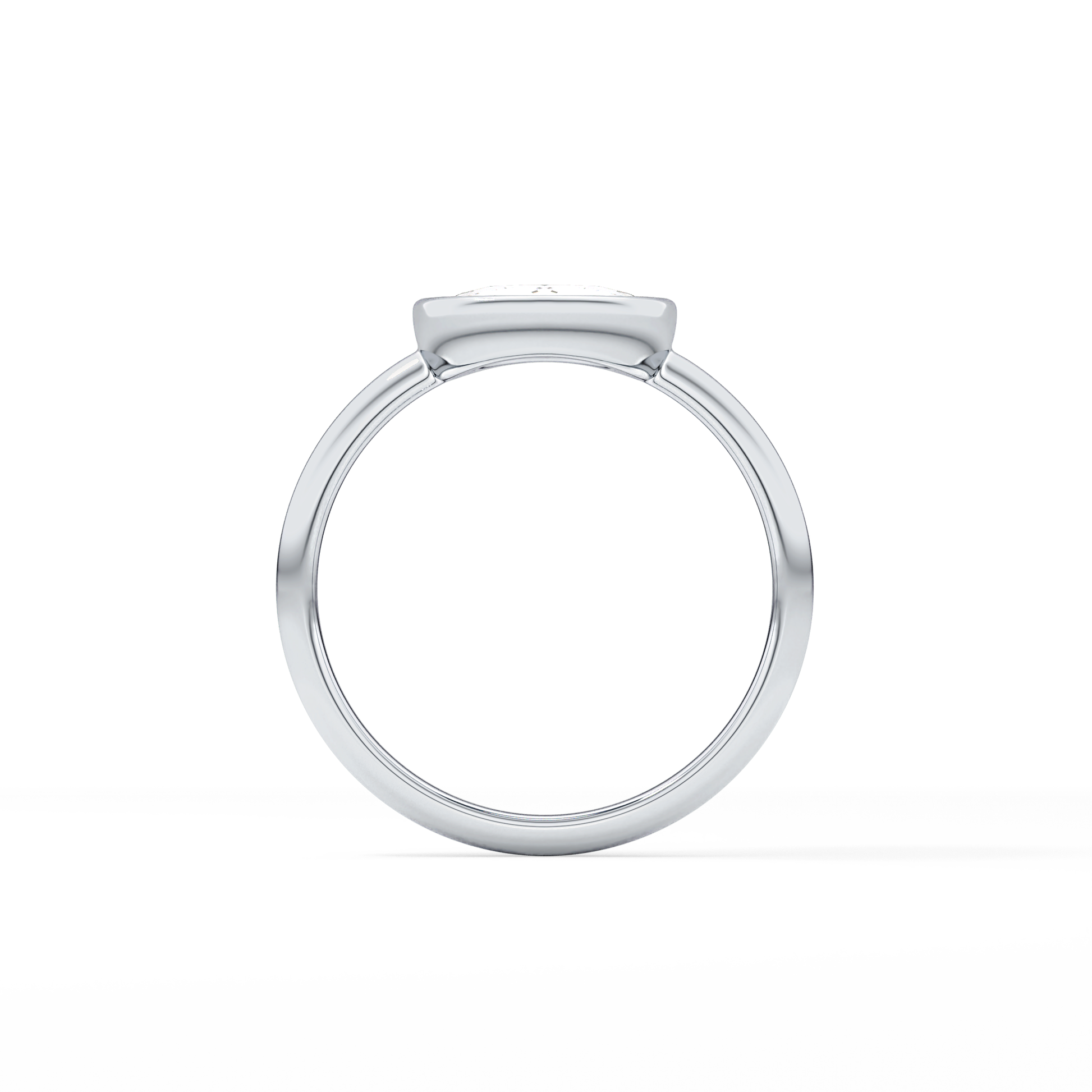 Rose Bezel Lab Grown Engagement Ring