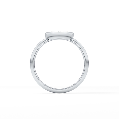 Rose Bezel Lab Grown Engagement Ring