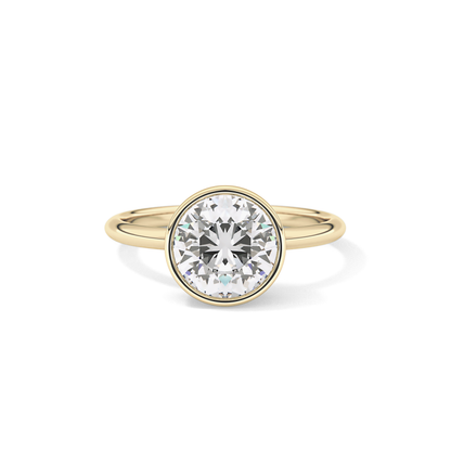 Round Bezel Lab Grown Engagement Ring