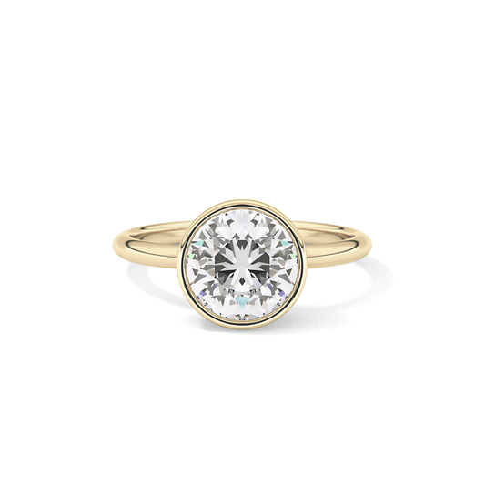 Round Bezel Lab Grown Engagement Ring
