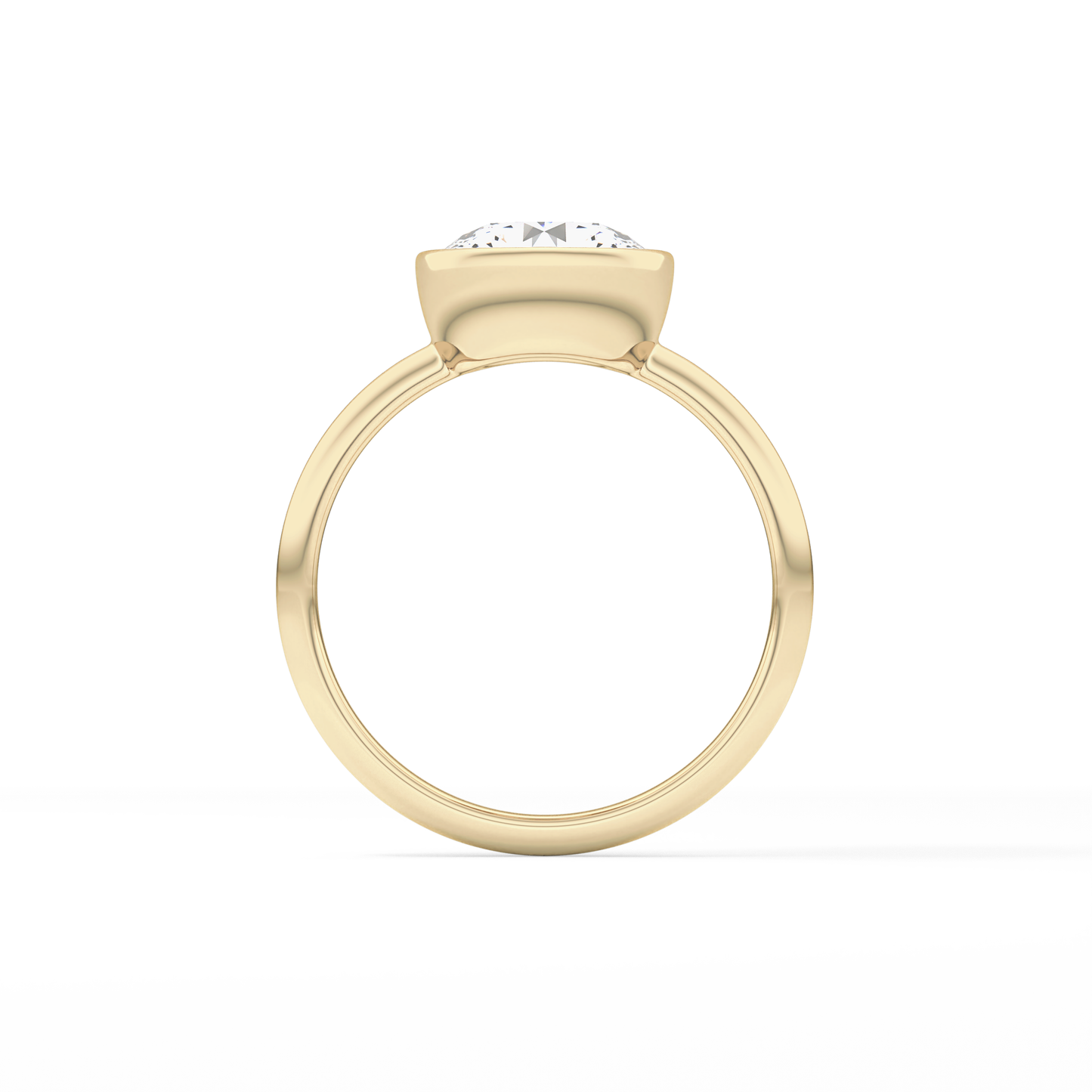 Round Bezel Lab Grown Engagement Ring