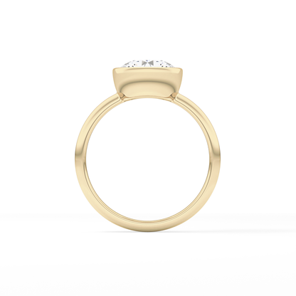 Round Bezel Lab Grown Engagement Ring