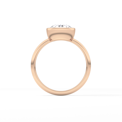 Round Bezel Lab Grown Engagement Ring