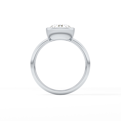 Round Bezel Lab Grown Engagement Ring