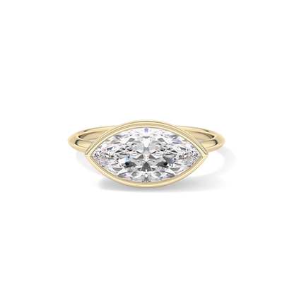 East West Marquise Bezel Lab Grown Engagement Ring