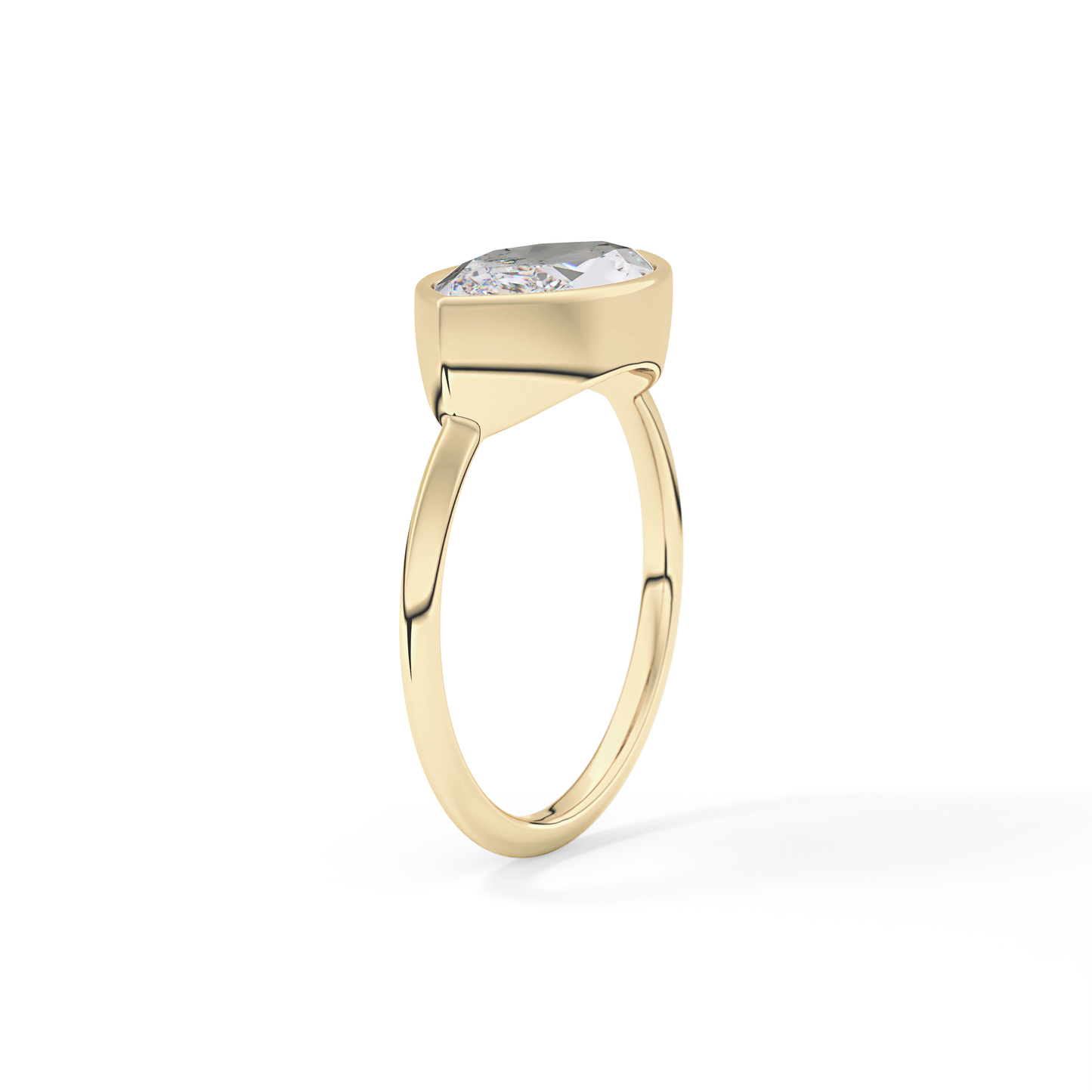 East West Marquise Bezel Lab Grown Engagement Ring