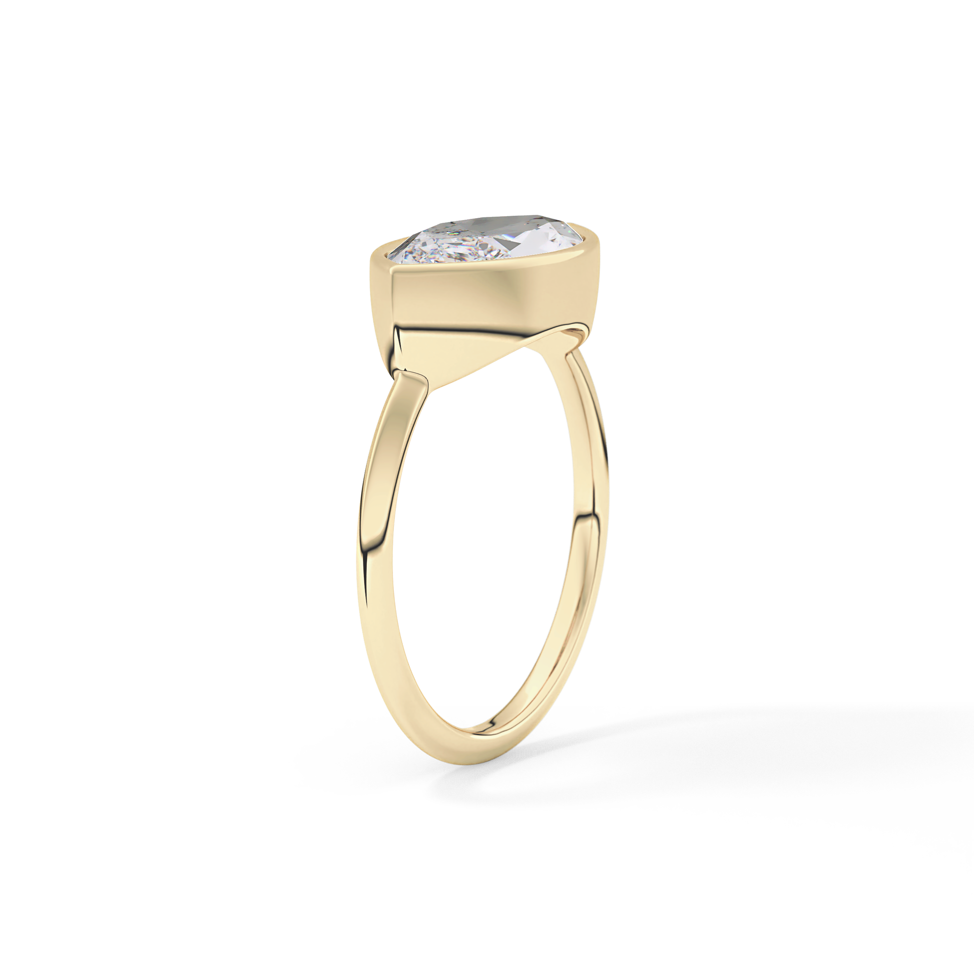 East West Marquise Bezel Lab Grown Engagement Ring