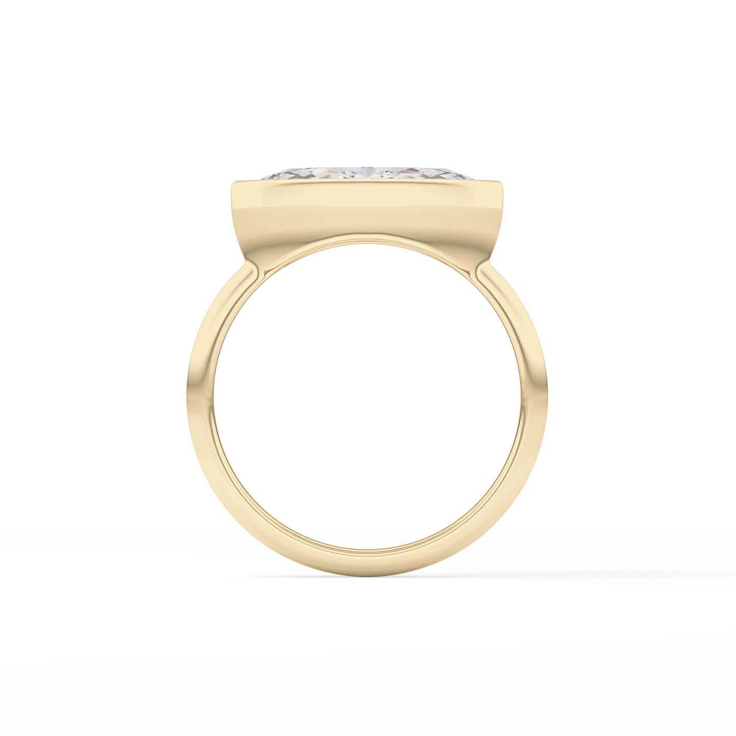 East West Marquise Bezel Lab Grown Engagement Ring