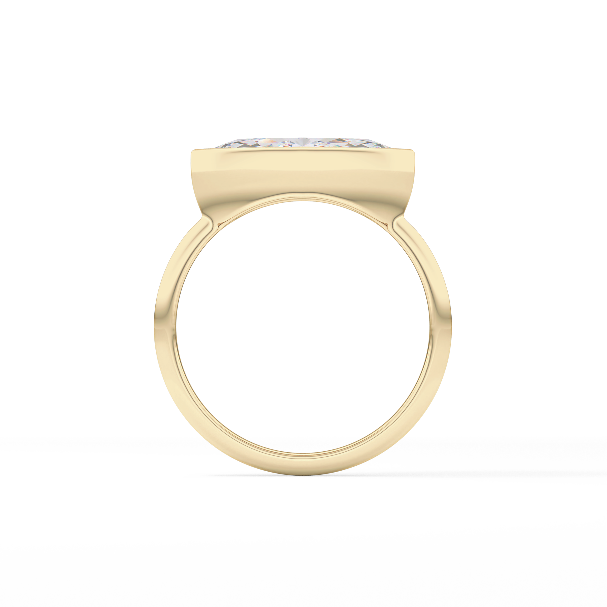 East West Marquise Bezel Lab Grown Engagement Ring