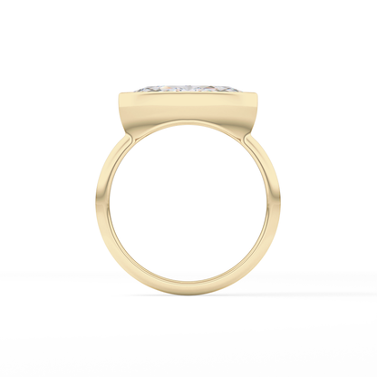 East West Marquise Bezel Lab Grown Engagement Ring