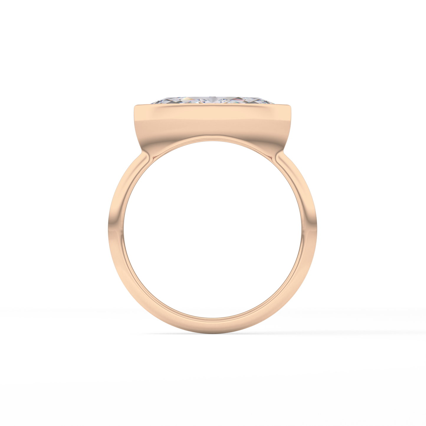 East West Marquise Bezel Lab Grown Engagement Ring