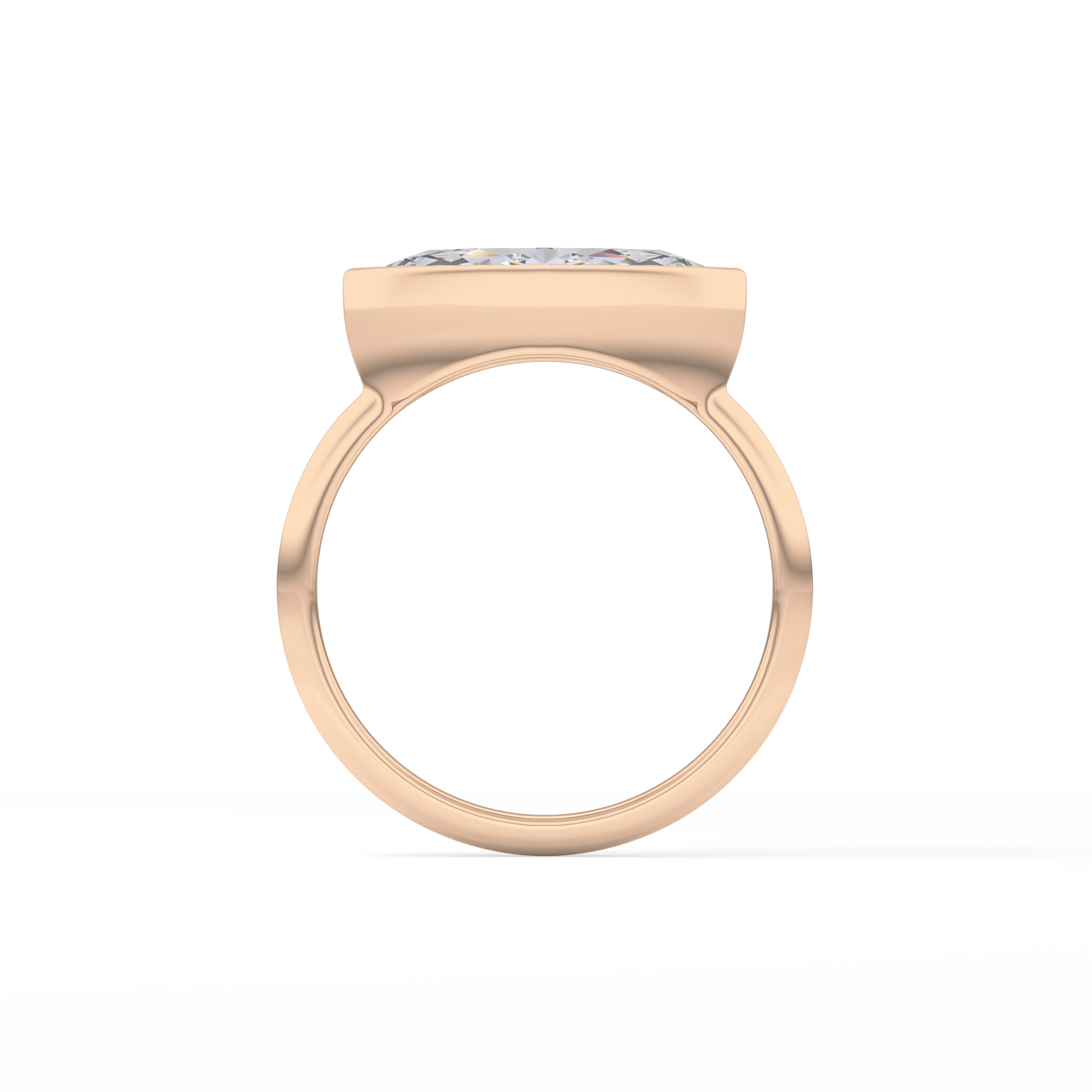 East West Marquise Bezel Lab Grown Engagement Ring