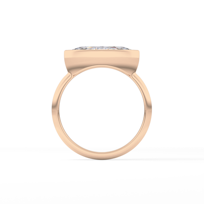 East West Marquise Bezel Lab Grown Engagement Ring