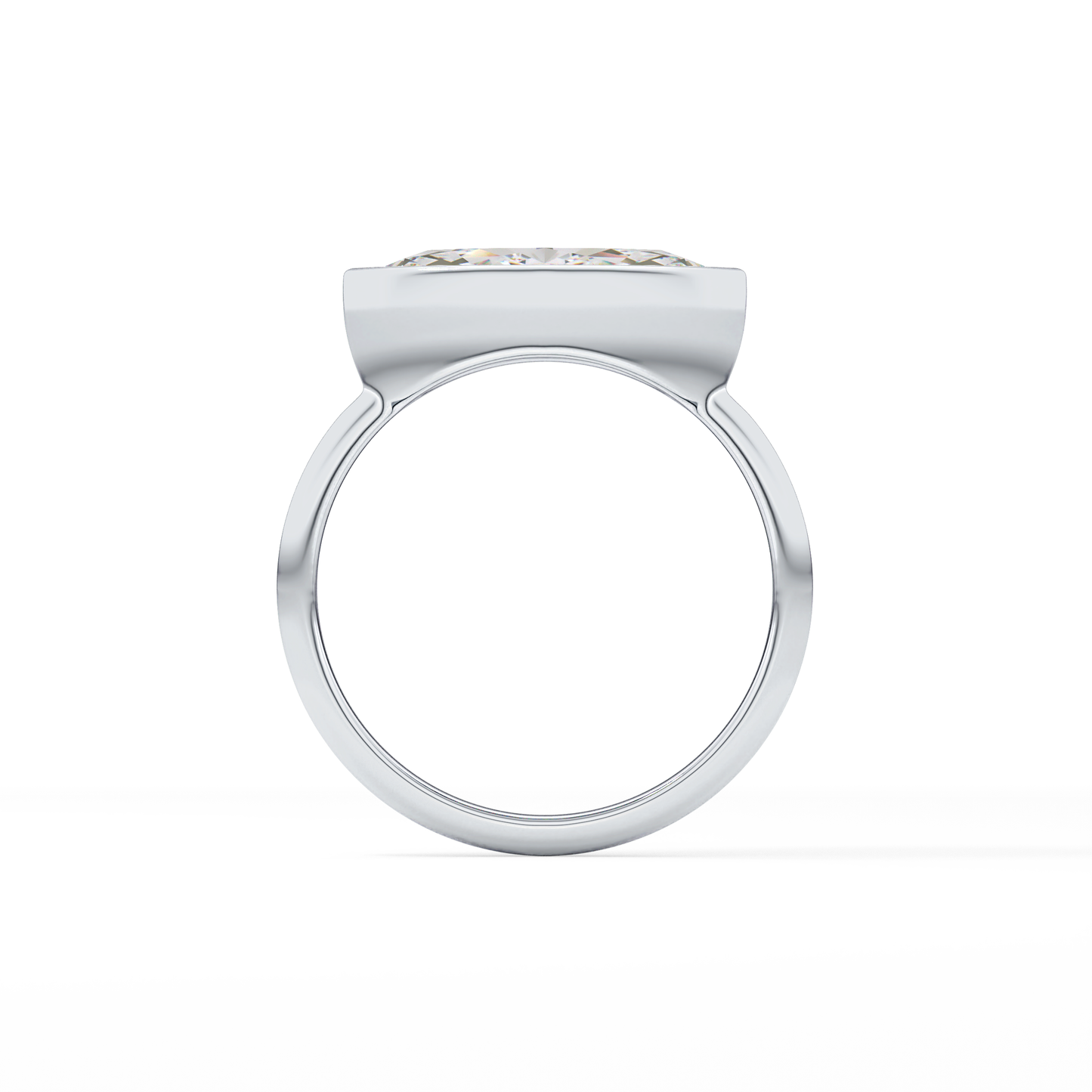 East West Marquise Bezel Lab Grown Engagement Ring