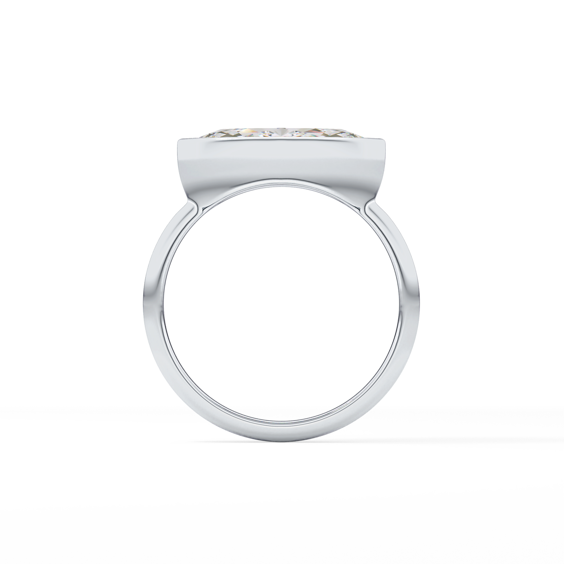 East West Marquise Bezel Lab Grown Engagement Ring