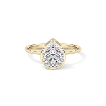Pear Bezel Lab Grown Engagement Ring