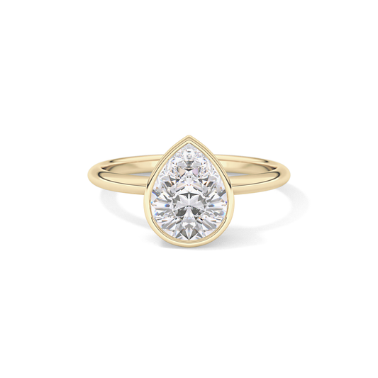 Pear Bezel Lab Grown Engagement Ring