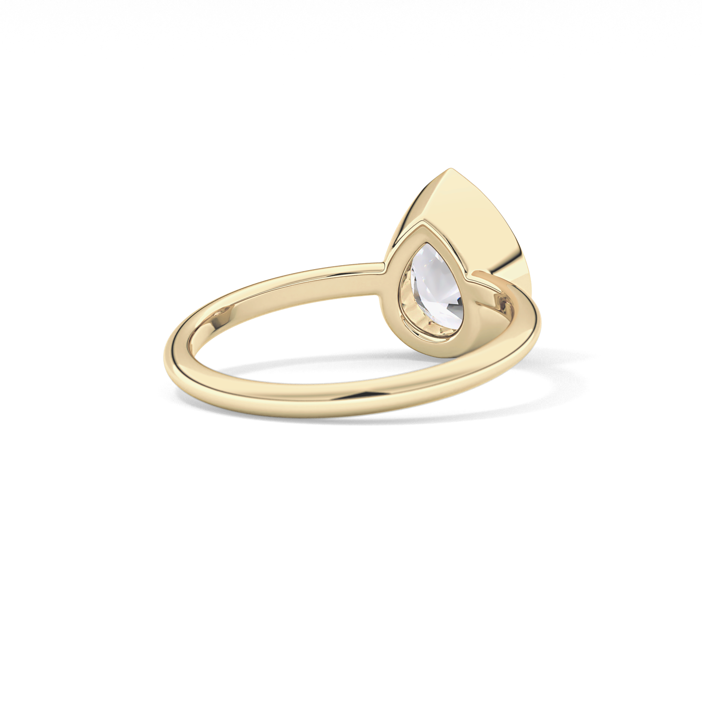 Pear Bezel Lab Grown Engagement Ring