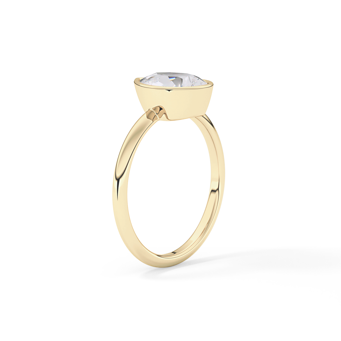 Pear Bezel Lab Grown Engagement Ring