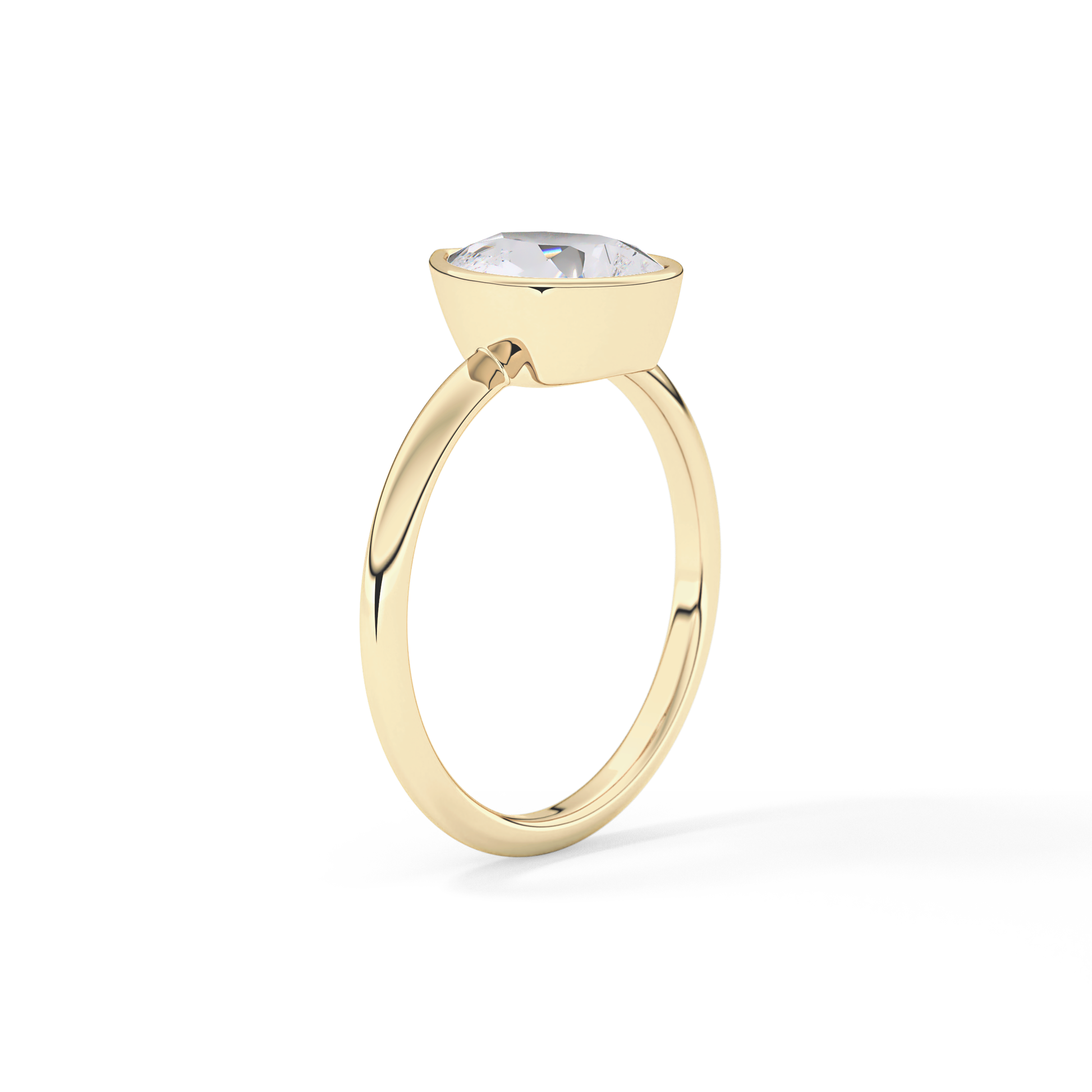 Pear Bezel Lab Grown Engagement Ring