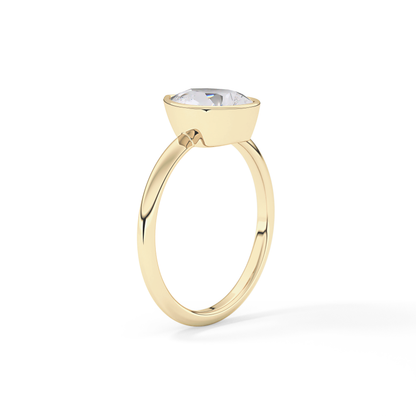 Pear Bezel Lab Grown Engagement Ring