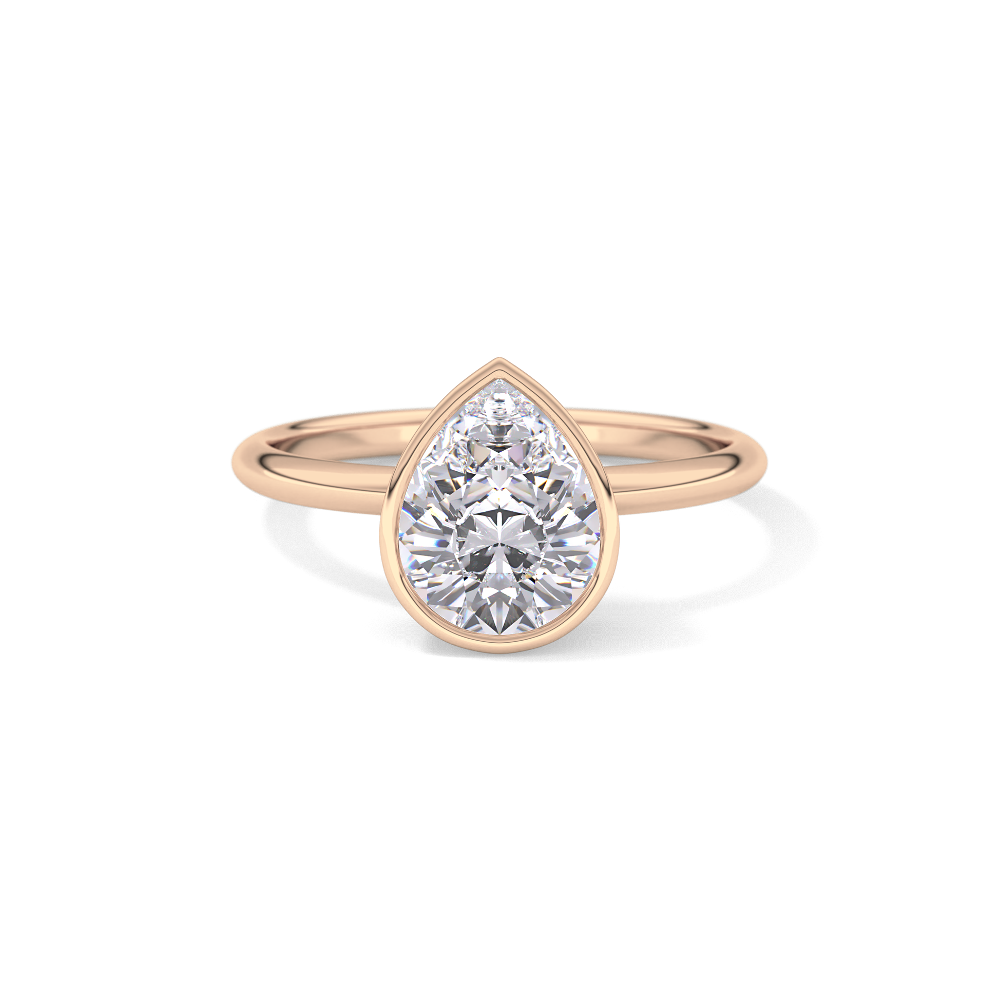 Pear Bezel Lab Grown Engagement Ring