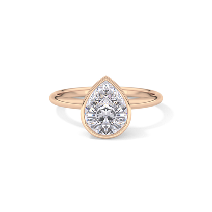 Pear Bezel Lab Grown Engagement Ring