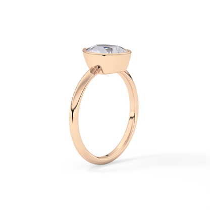 Pear Bezel Lab Grown Engagement Ring