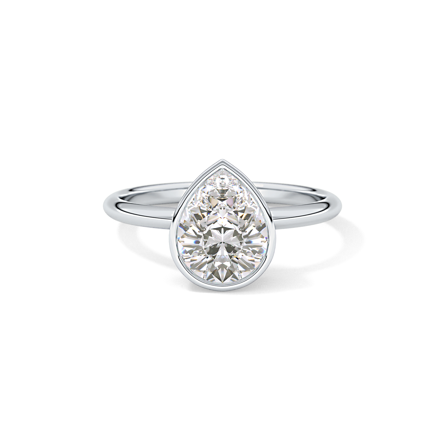 Pear Bezel Lab Grown Engagement Ring