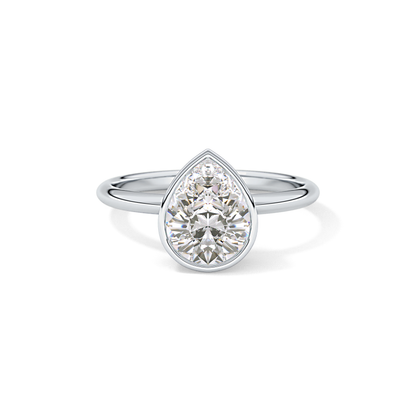 Pear Bezel Lab Grown Engagement Ring