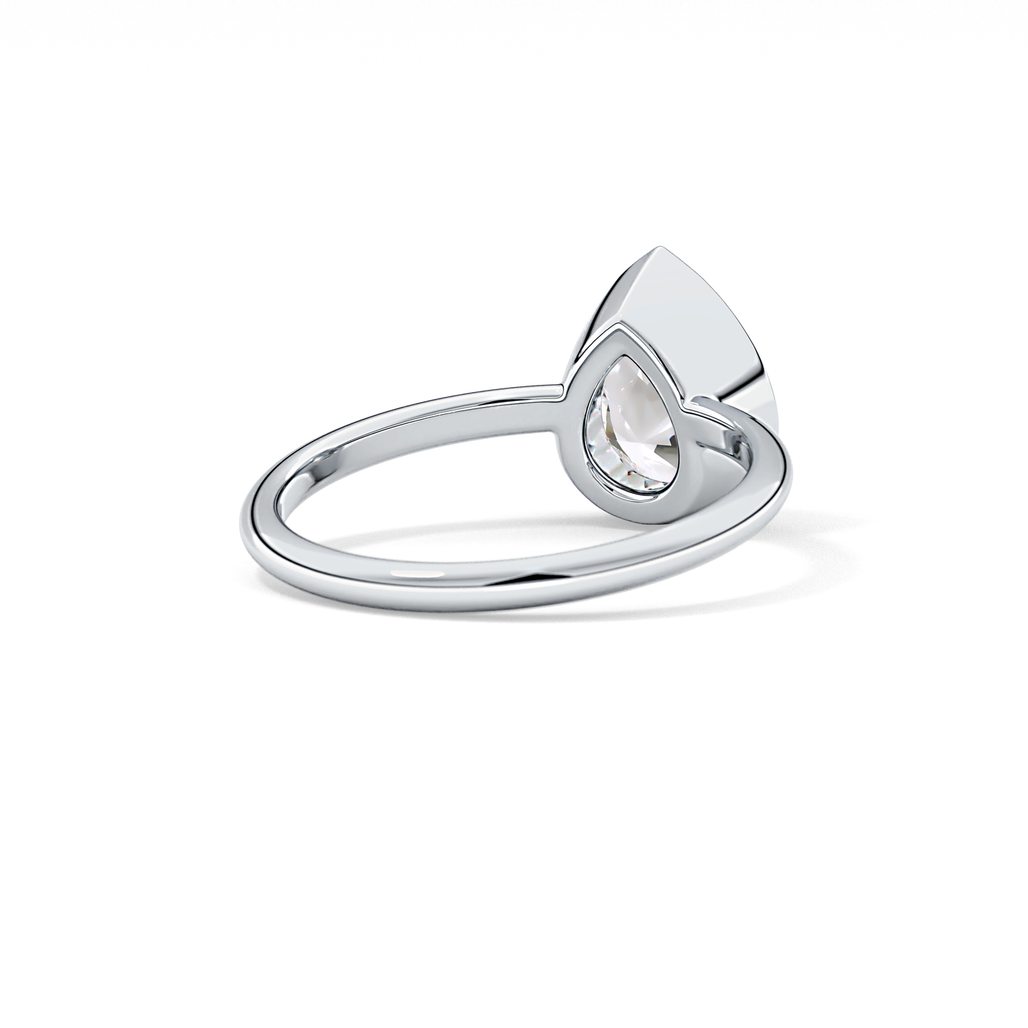 Pear Bezel Lab Grown Engagement Ring
