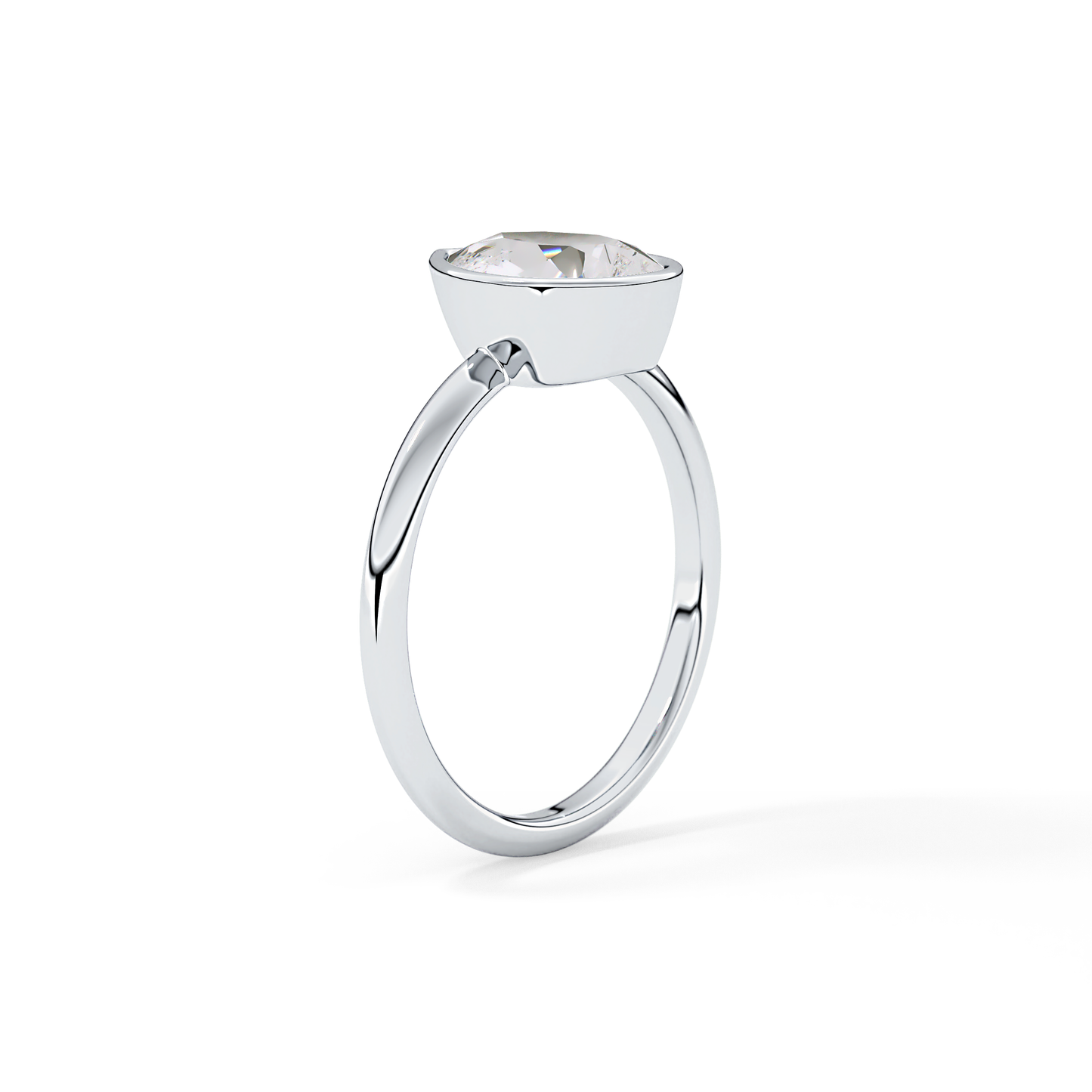 Pear Bezel Lab Grown Engagement Ring