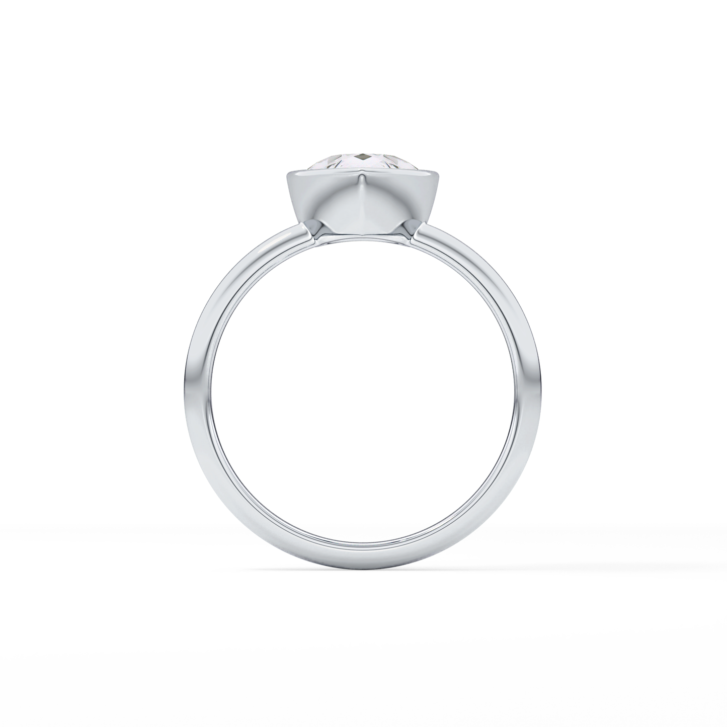 Pear Bezel Lab Grown Engagement Ring