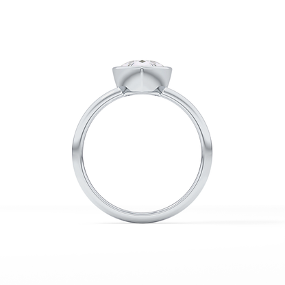 Pear Bezel Lab Grown Engagement Ring
