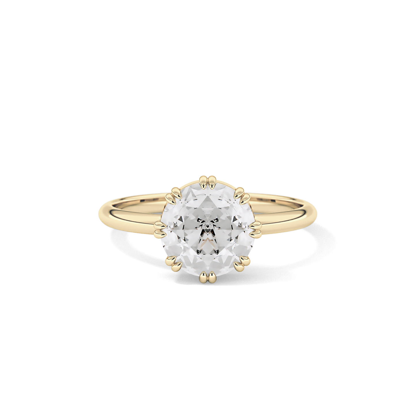 Rose Solitaire Lab Grown Engagement Ring