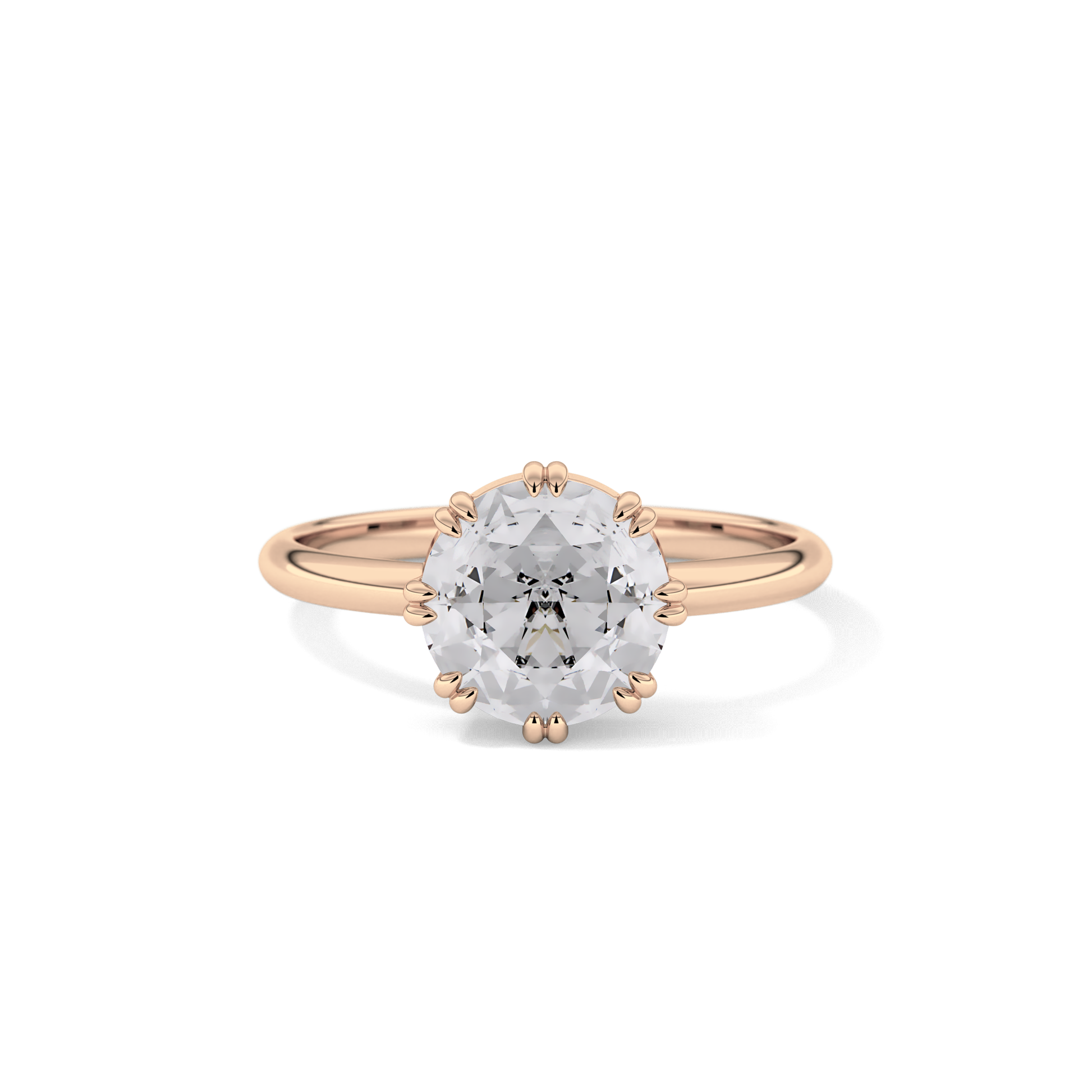 Rose Solitaire Lab Grown Engagement Ring