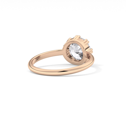 Rose Solitaire Lab Grown Engagement Ring