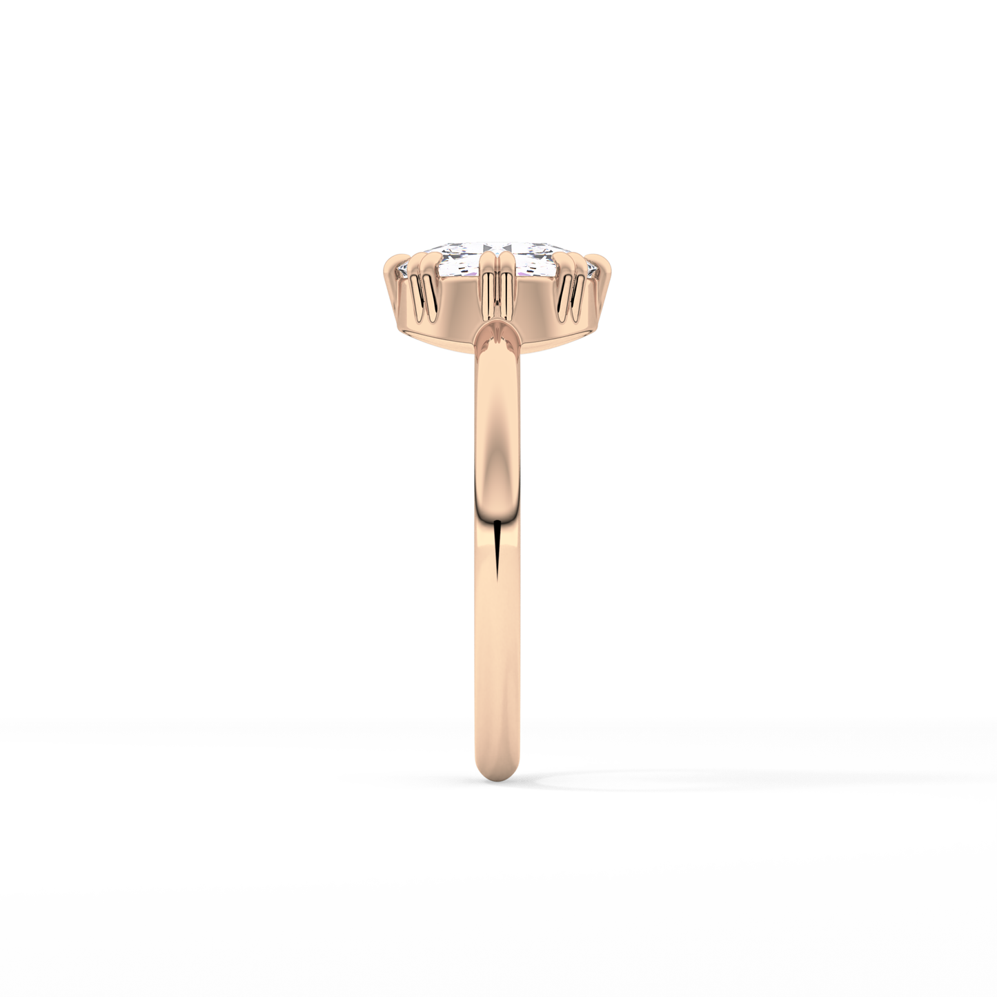 Rose Solitaire Lab Grown Engagement Ring