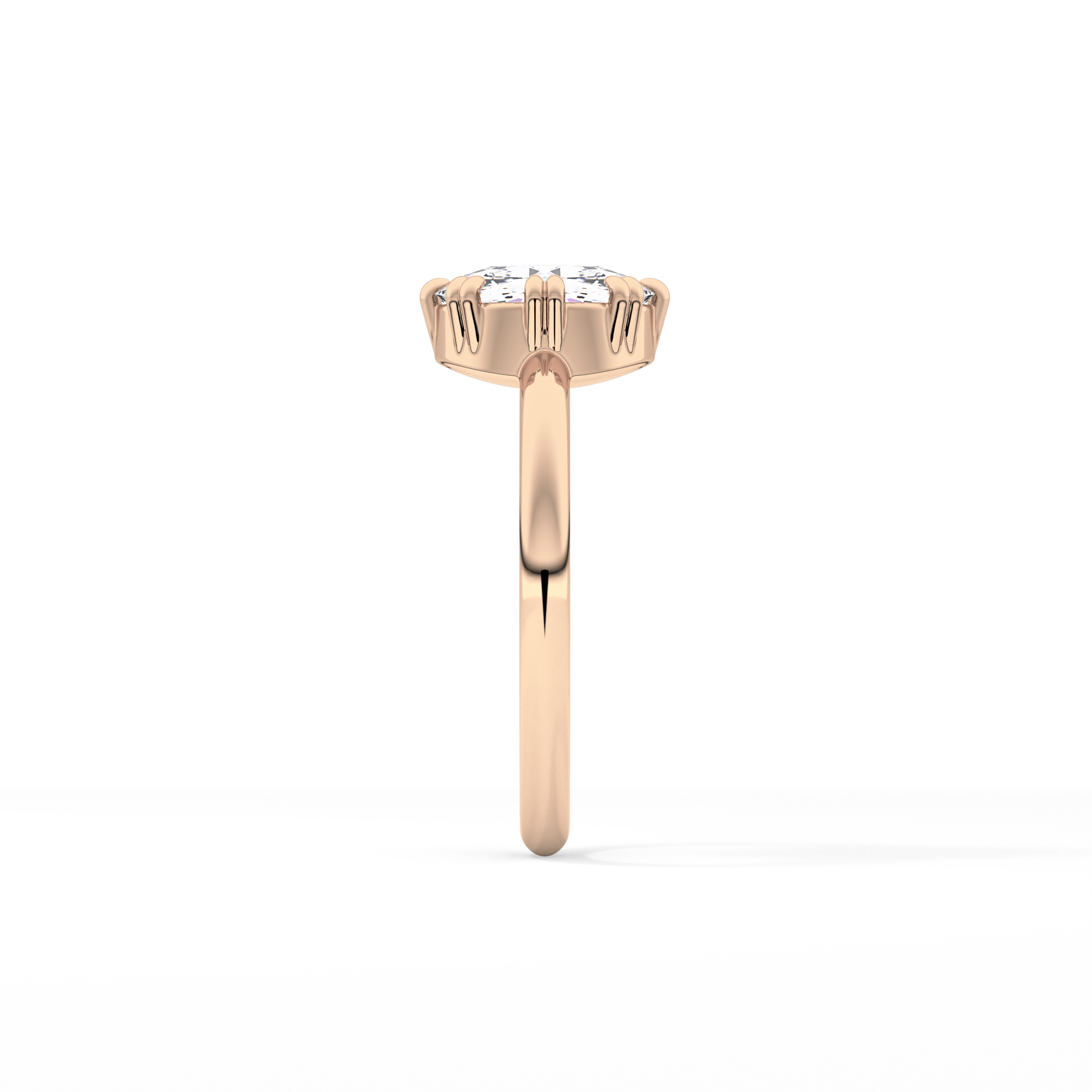 Rose Solitaire Lab Grown Engagement Ring