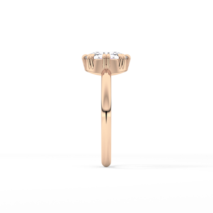 Rose Solitaire Lab Grown Engagement Ring