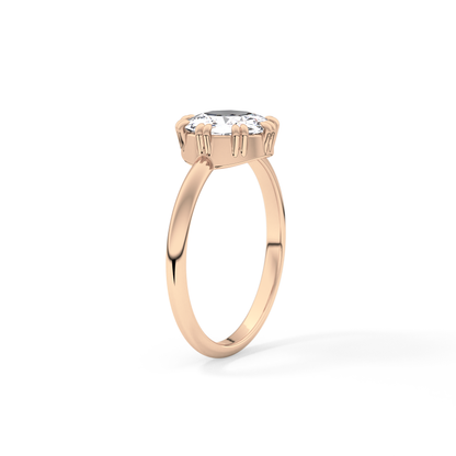 Rose Solitaire Lab Grown Engagement Ring