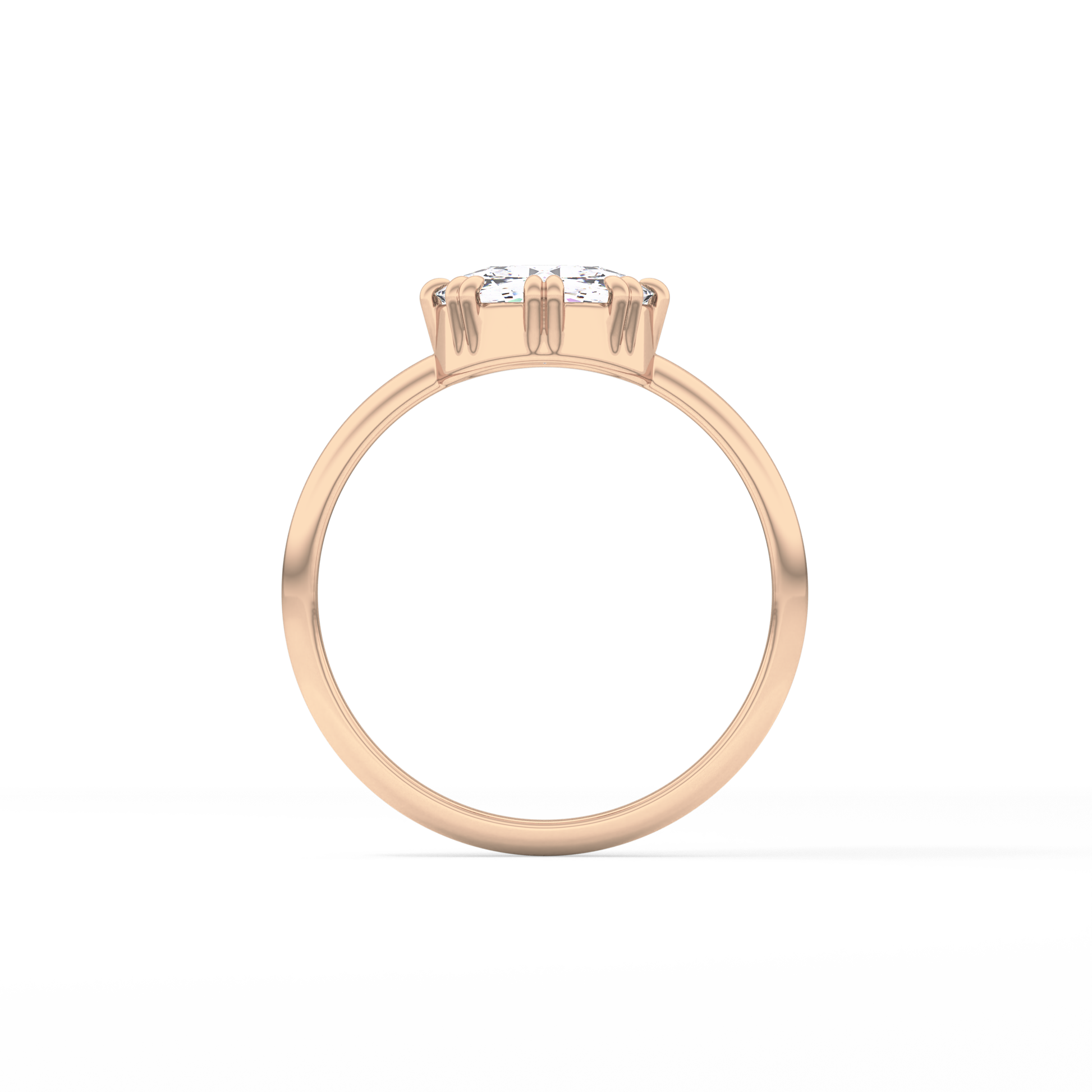 Rose Solitaire Lab Grown Engagement Ring